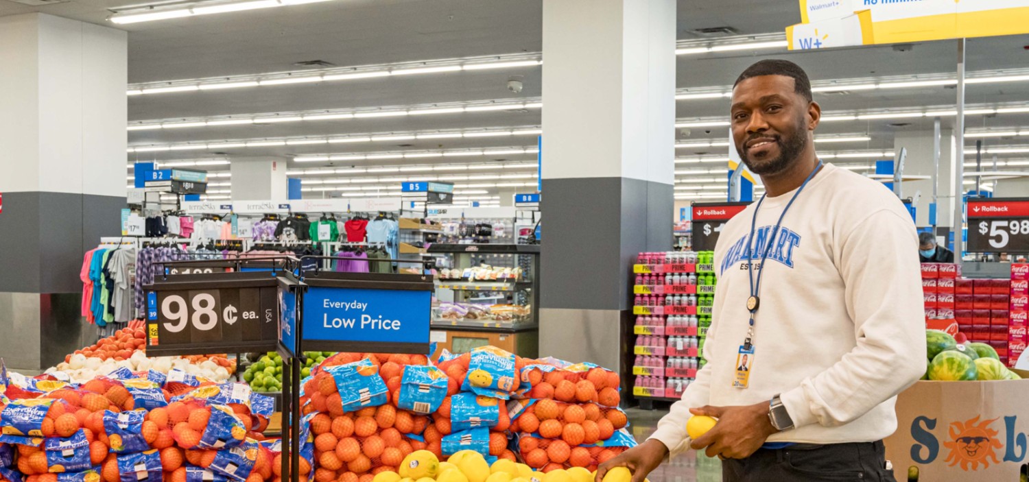 Wayne McFarland in the produce area of a super center